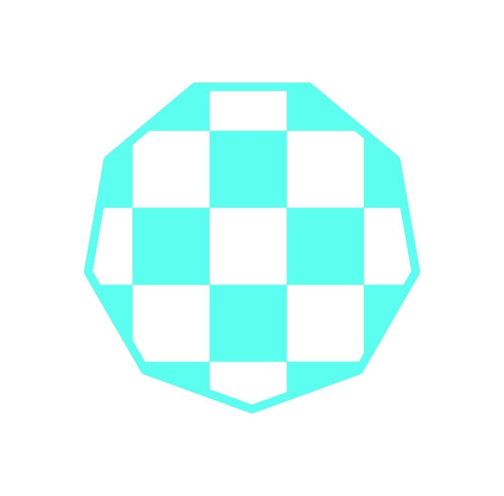 Y2K retro checker pattern. Abstract geometric shape in flat style. Modern design element, bold icon with a nostalgic feel, perfect for posters, shapes, and trendy streetwear. vector