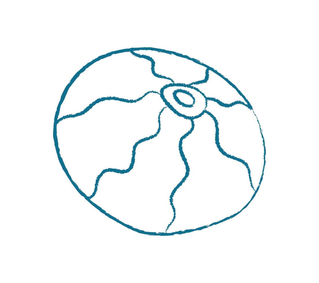 Chalk seashell icon. Doodle of a marine creature. Underwater life, ocean context, flat style, perfect for summer projects. vector