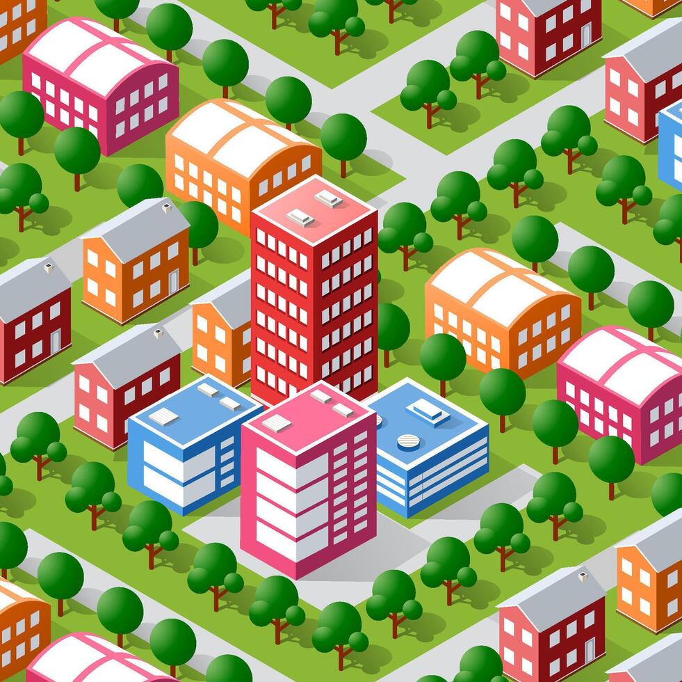 colorful urban neighborhood illustration vector
