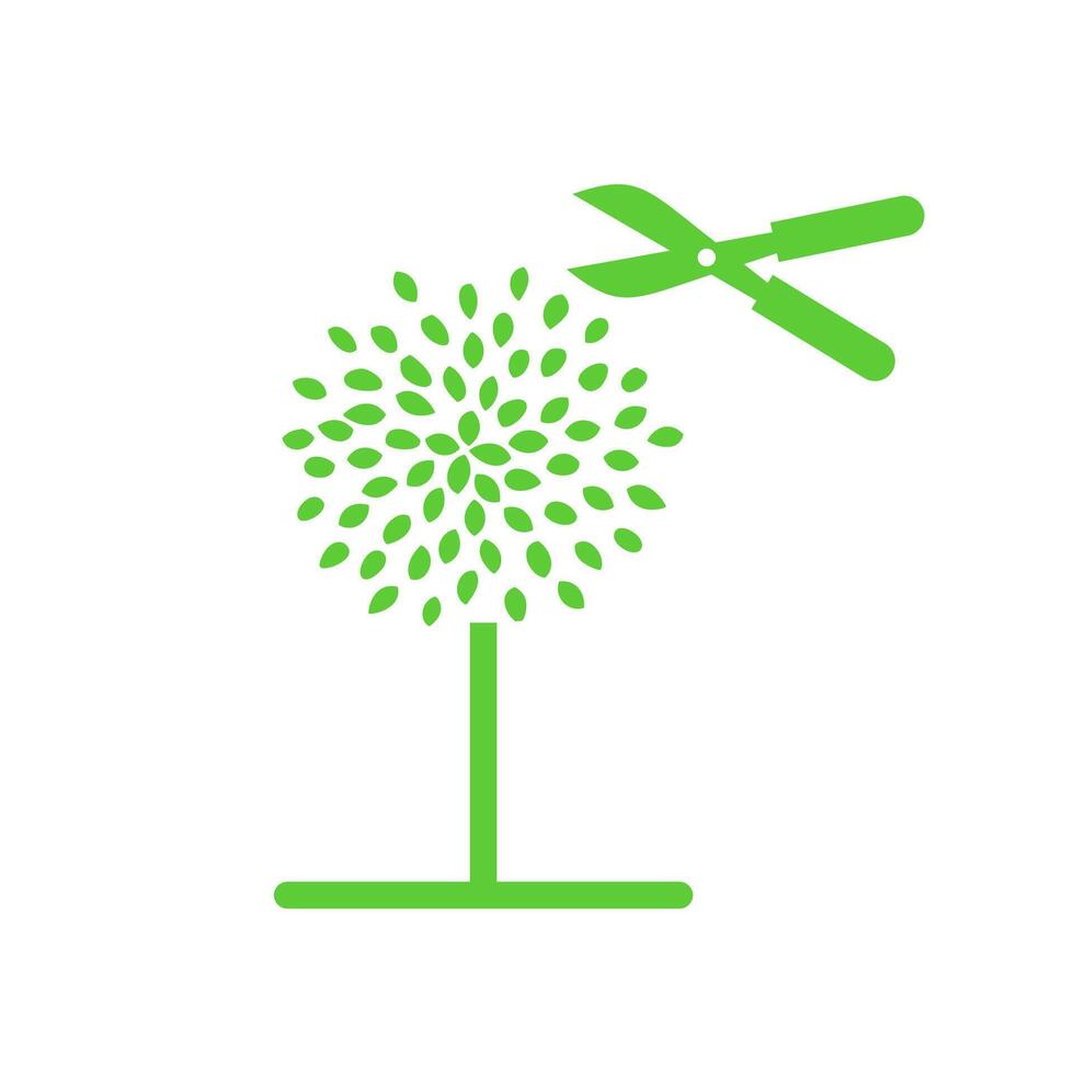Buxus Trimming Icon, Spring Yard Care, Green icon on white background vector