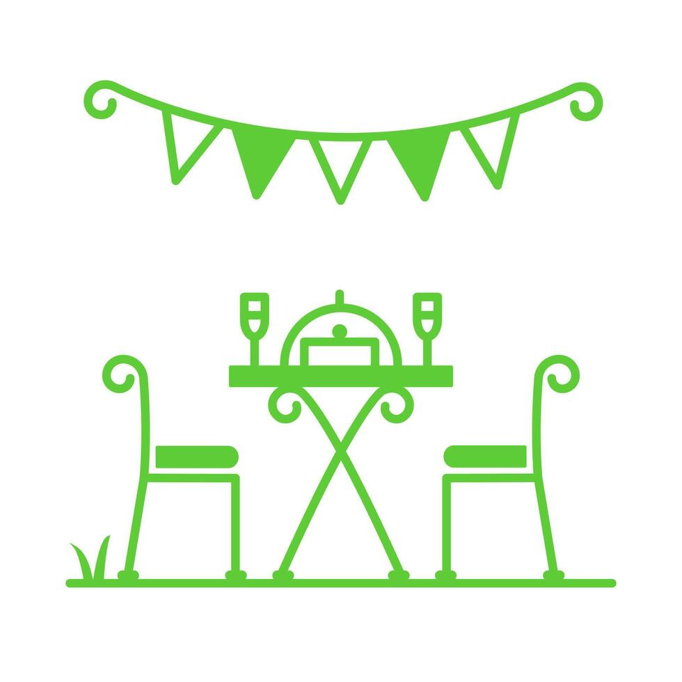 Garden Party furniture icon, Isolated on white background vector