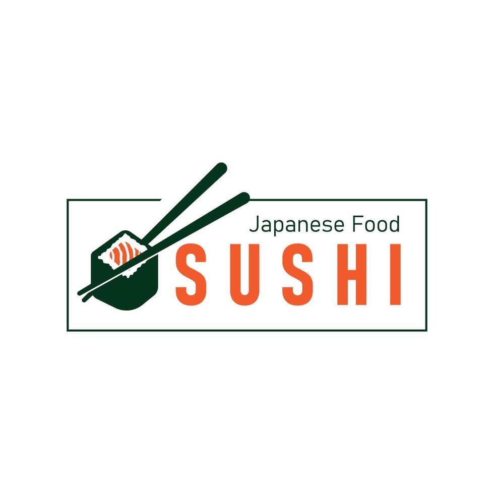 Sushi logo design as typical Japanese food with an authentic and delicious taste template illustration vector