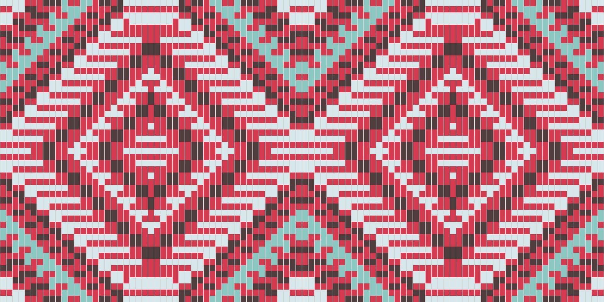 Aztec Pixel Ndebele Traditional Pattern Drawingfolk Embroidery, Aztec Geometric Ornament Print. Design for Carpet, Wallpaper, Clothing, Wrapping, Fabric vector