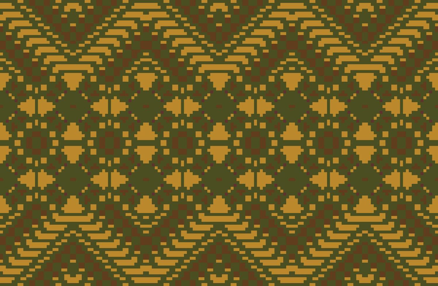 Pixel Islamic Geometric Pattern Designfolk Embroidery, Aztec Geometric Ornament Print. Design for Carpet, Wallpaper, Clothing, Wrapping, Fabric vector