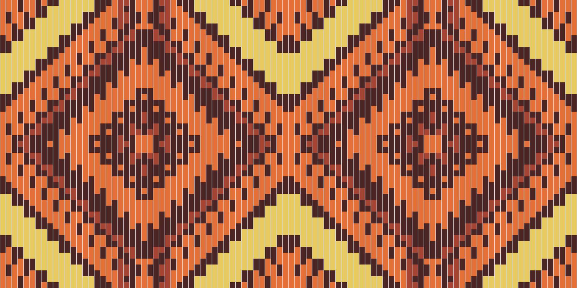 Pixel Art Ethnic Pattern Designfolk Embroidery, Aztec Geometric Ornament Print. Design for Carpet, Wallpaper, Clothing, Wrapping, Fabric vector