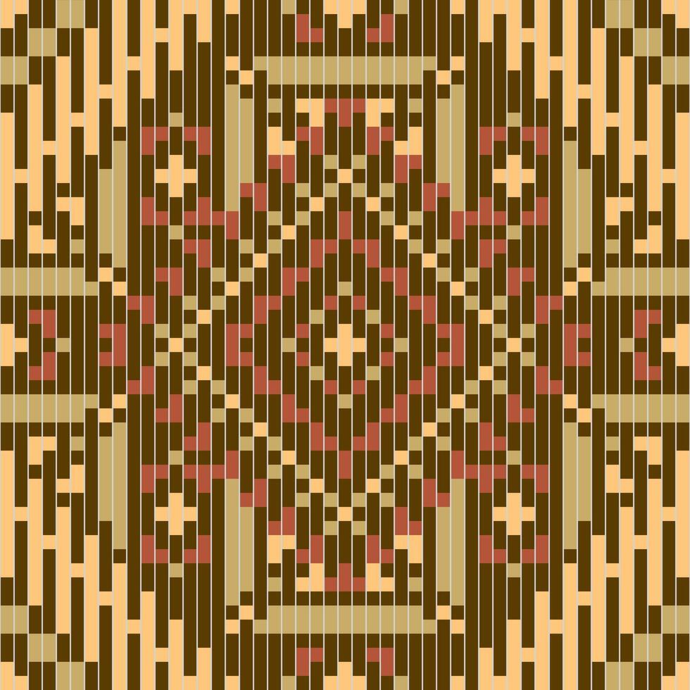 Traditional Thai Art Traditional Dishcloth Knitting Patternfolk Embroidery, Aztec Geometric Ornament Print. Design for Carpet, Wallpaper, Clothing, Wrapping, Fabric vector