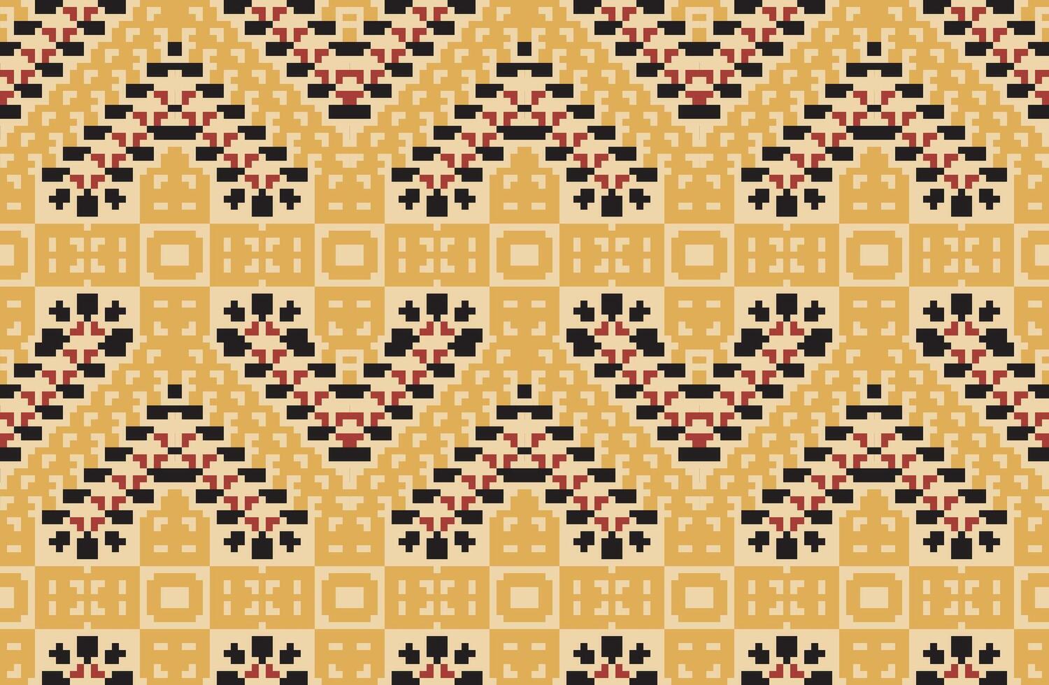 Aztec Pixel Arabic Pattern Mehndifolk Embroidery, Aztec Geometric Ornament Print. Design for Carpet, Wallpaper, Clothing, Wrapping, Fabric vector