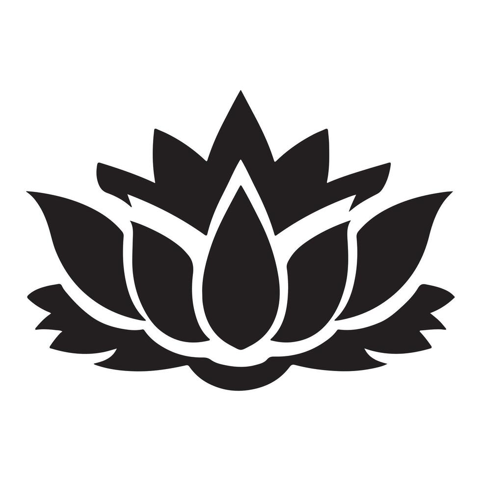 Black and white lotus with abstract background and lotus leaf in illustration style vector