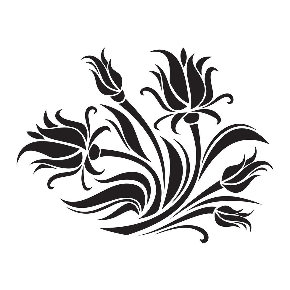 Abstract floral design with decorative leaves swirls and vintage ornamental elements vector