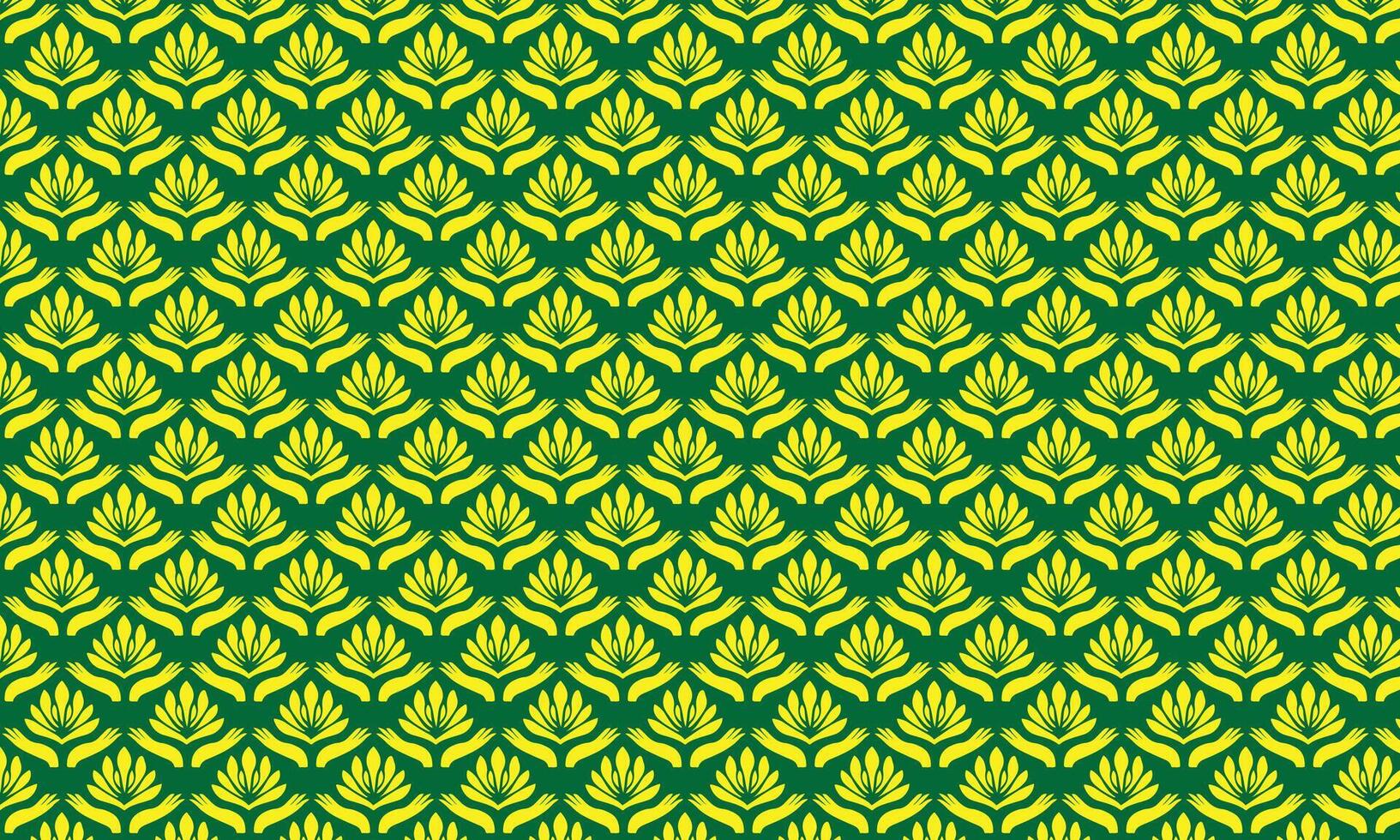 Leaf pattern with green yellow and golden foliage in vintage decorative style vector