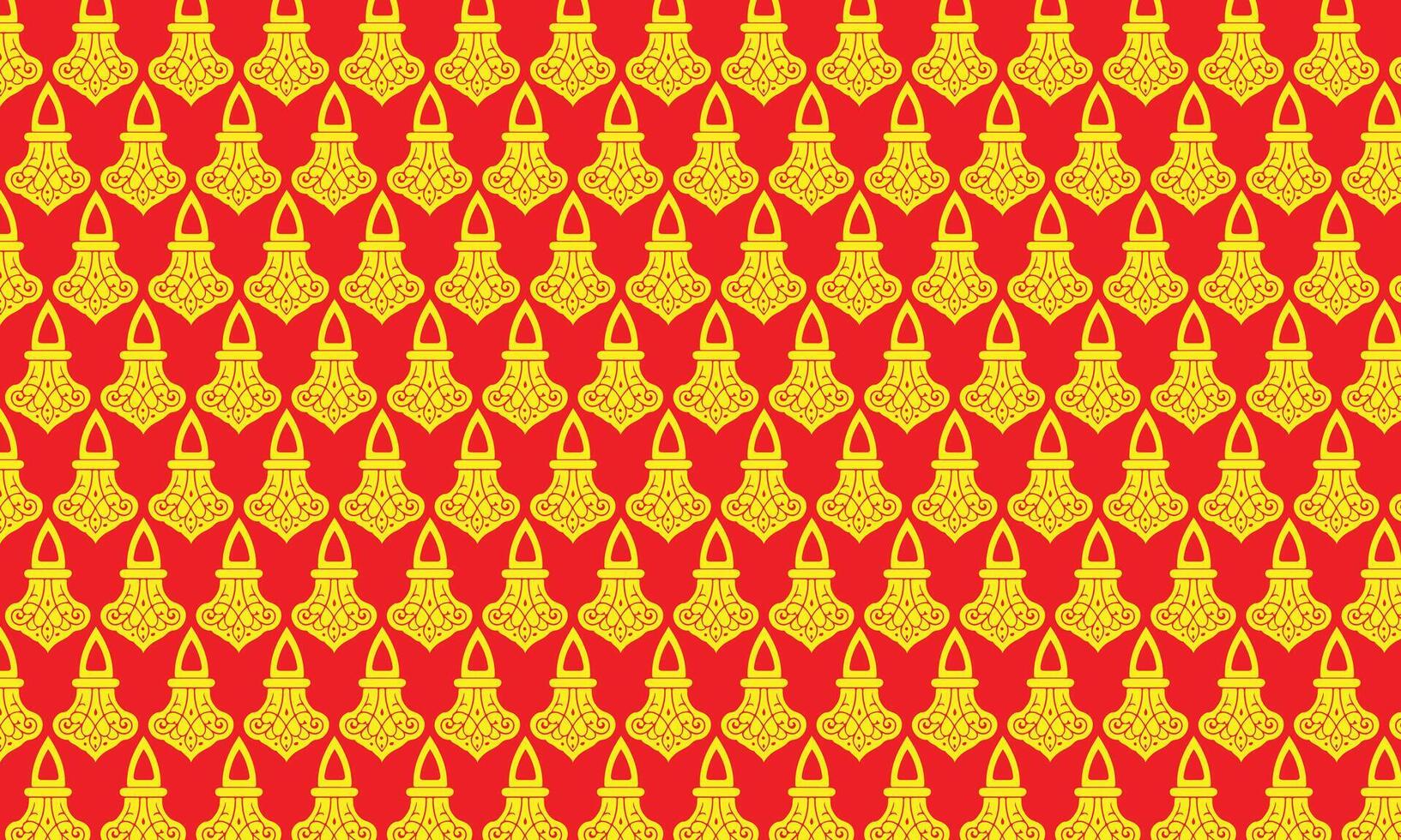 Abstract pattern with red hearts and red-yellow flowers in vintage decorative style vector