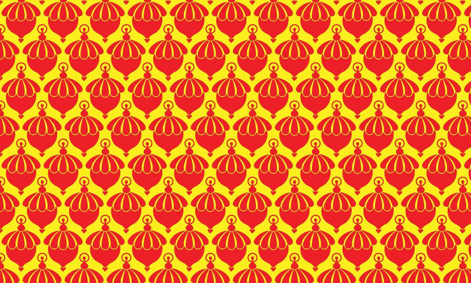 Floral pattern with red flowers and golden star ornaments on vintage backdrop vector