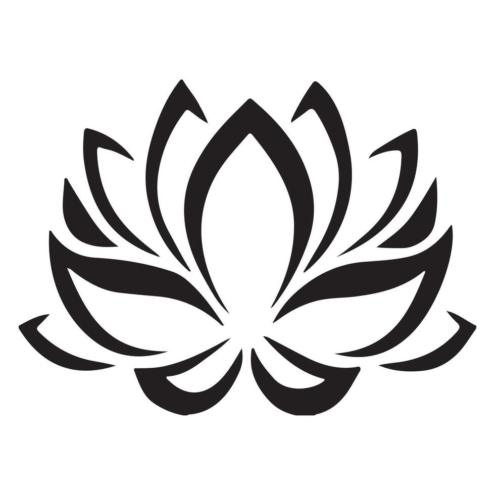 Abstract lotus flower illustration with decorative floral design elements vector