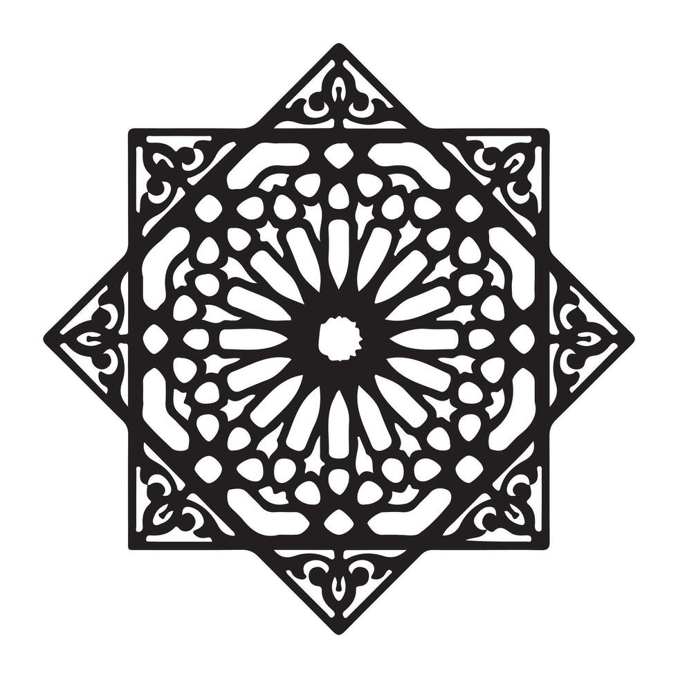 Celtic round islamic ornamental with floral mandala design and vintage decorative pattern vector