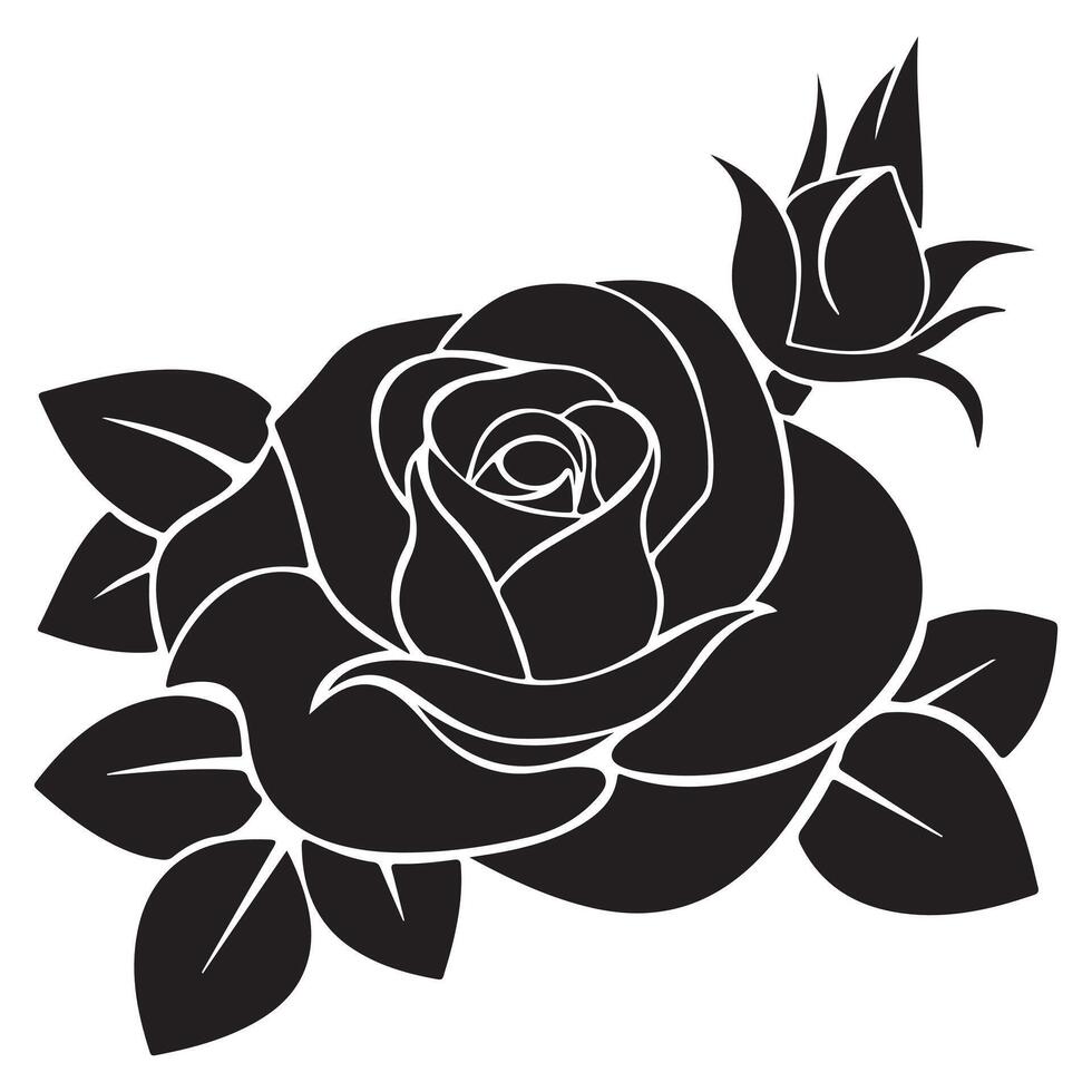 Rose flower illustration with floral design and decorative nature elements vector