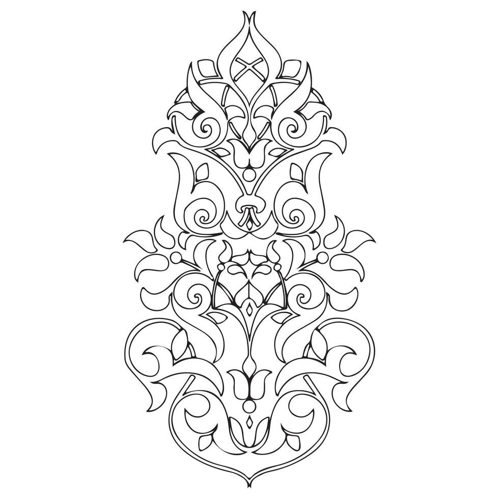 Elegant abstract floral ornament illustration with vintage decorative elements vector