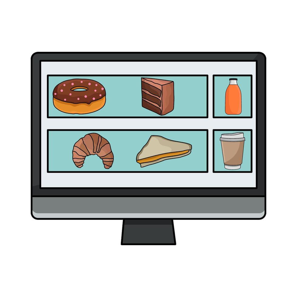 food and drink marketplace online shopping vector