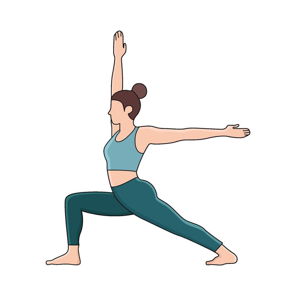 Warrior 2 Virabhadrasana II vector