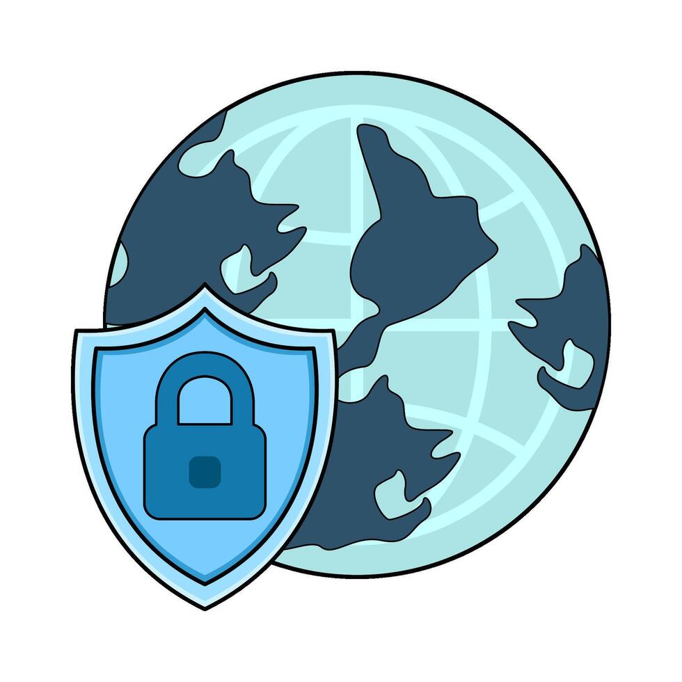 Global protection illustration vector