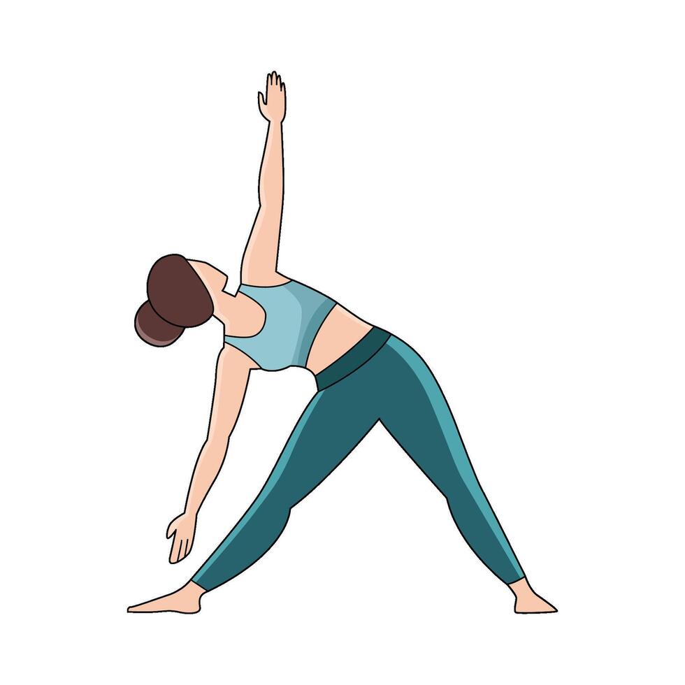Triangle Pose Trikonasana vector