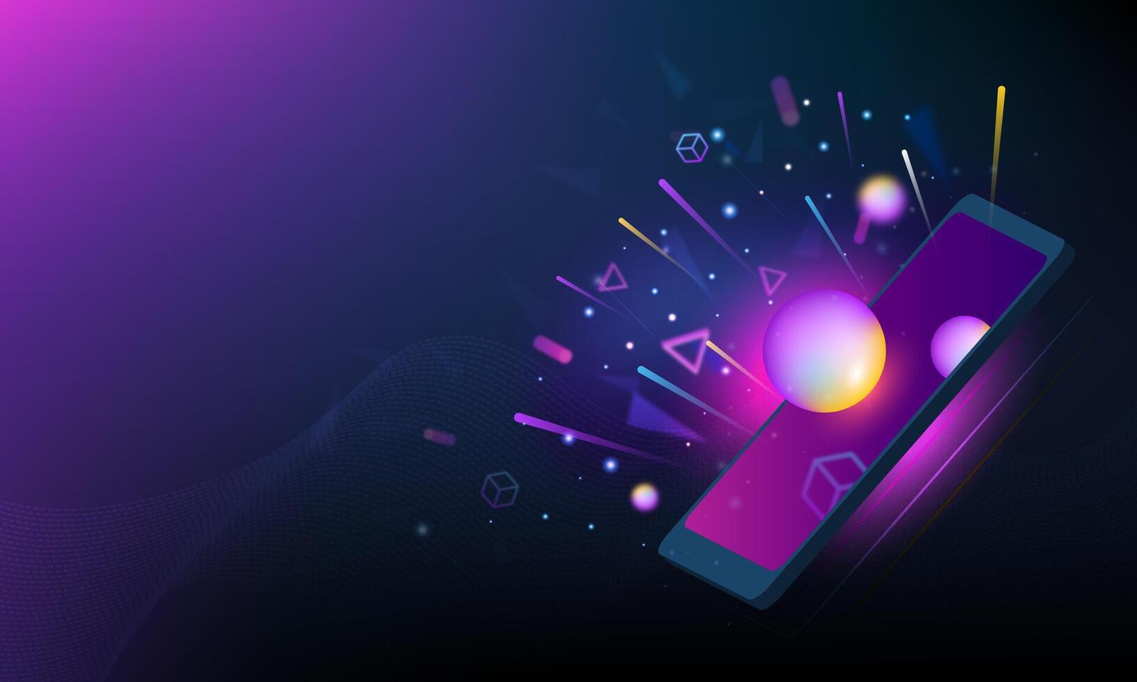 Abstract smartphone with colorful explosions vector