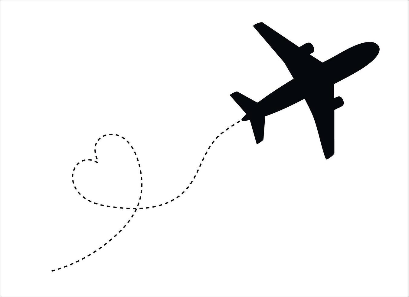 airplane silhouette icon, vector