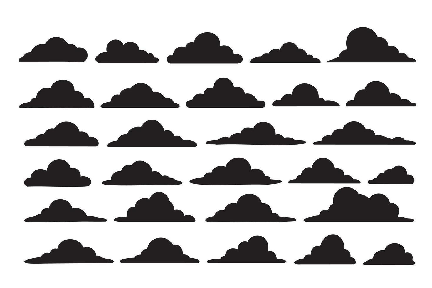 Set of cartoon cloud in a flat design, design vector