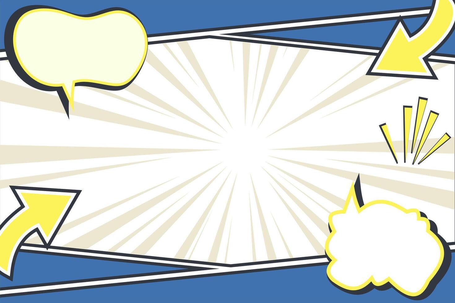 Blank Cartoon Comic Frame with One Section. Layout for Infographics, Posters, and Digital Creatives vector