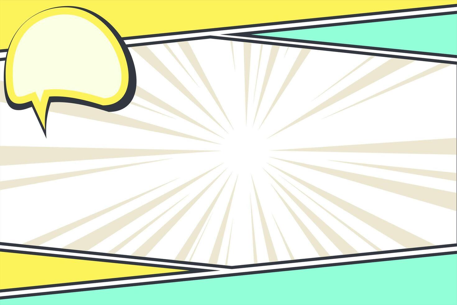 Colorful Blank Comic Frame. Fun Single Panel, for Posters, Learning Materials, or Social Media Graphics vector