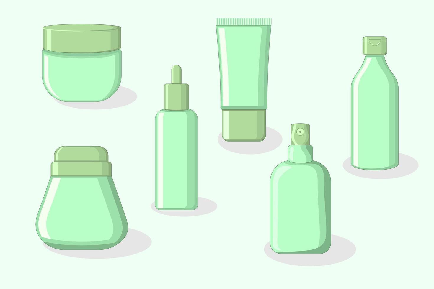 green and tea Skincare Product Mockup. Containers for Ads, Packaging Design, and Digital Marketing,Minimalist Skincare Packaging Template vector