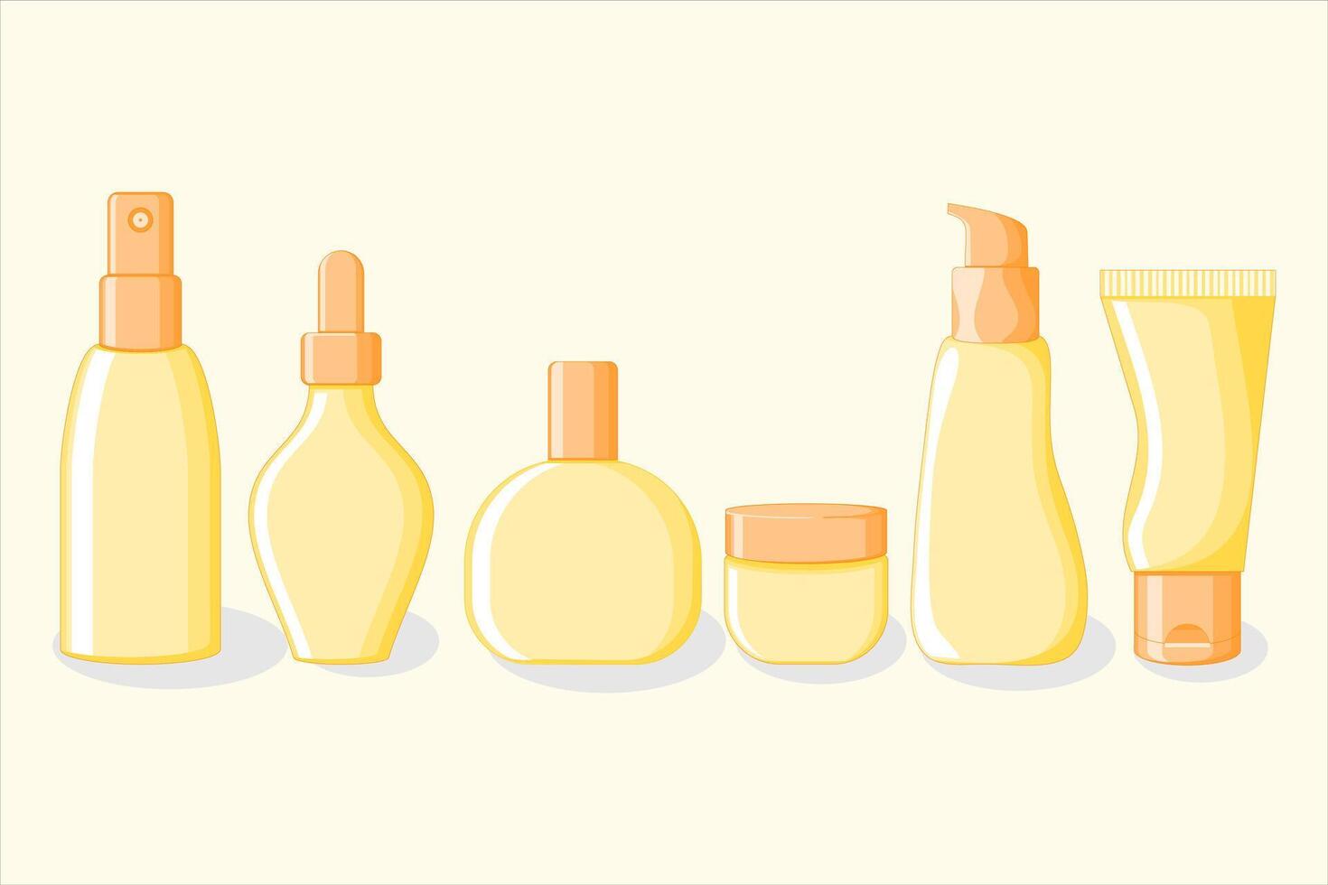 yellow Skincare Product Mockup. Containers for Ads, Packaging Design, and Digital Marketing, Minimalist Skincare Packaging vector