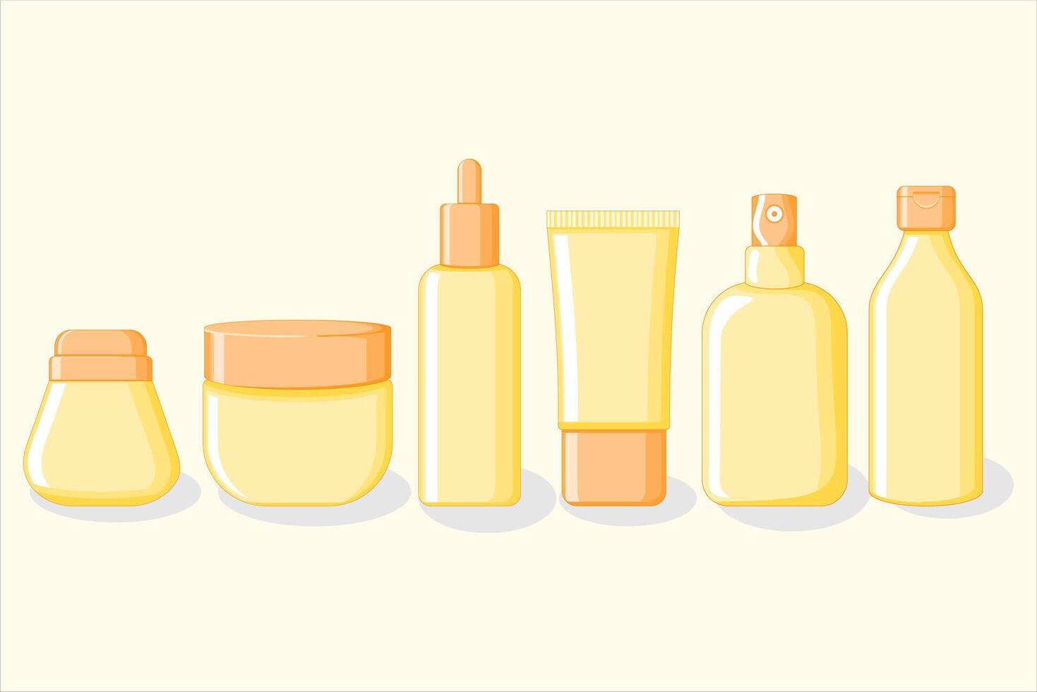yellow Skincare Product Mockup. Containers for Ads, Packaging Design, and Digital Marketing, Minimalist Skincare Packaging Template vector