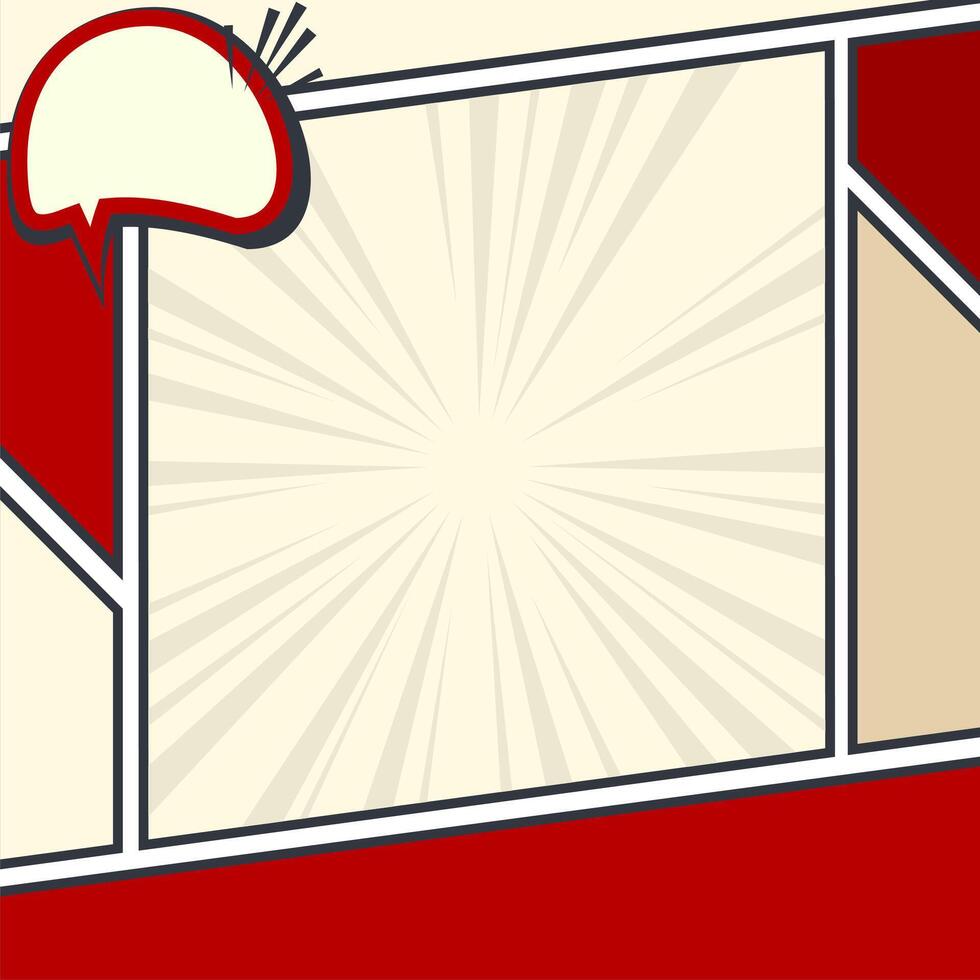 One-Panel Blank Comic with Talk Bubble. Modern and Versatile Design for Digital or Printed Creative Projects vector