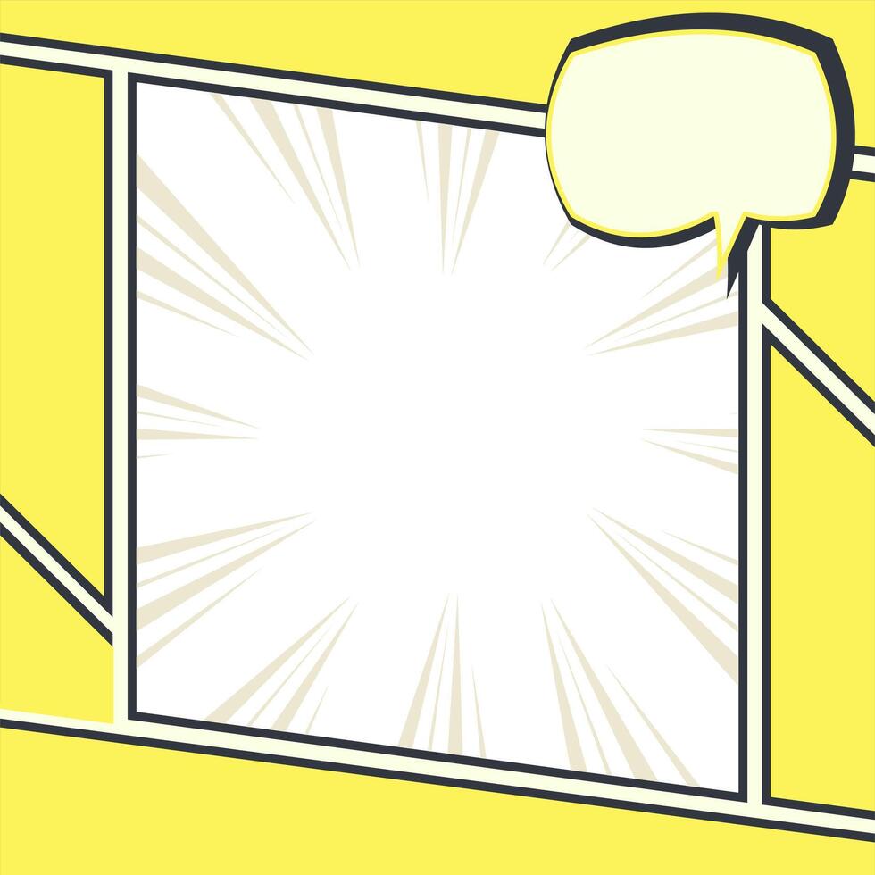 Clean and Playful Blank Comic Template. Single Panel Layout for Multi-Purpose Graphic Use vector