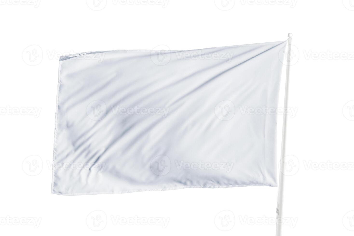 Blank white flag on white background, ideal for isolated product mockups, minimalist compositions, or branding and identity design photo