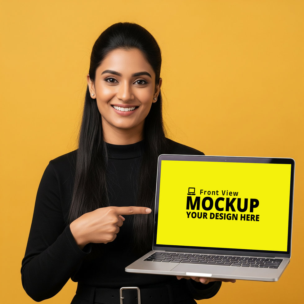 Laptop Mockup with Empty Screen for Design Showcase psd