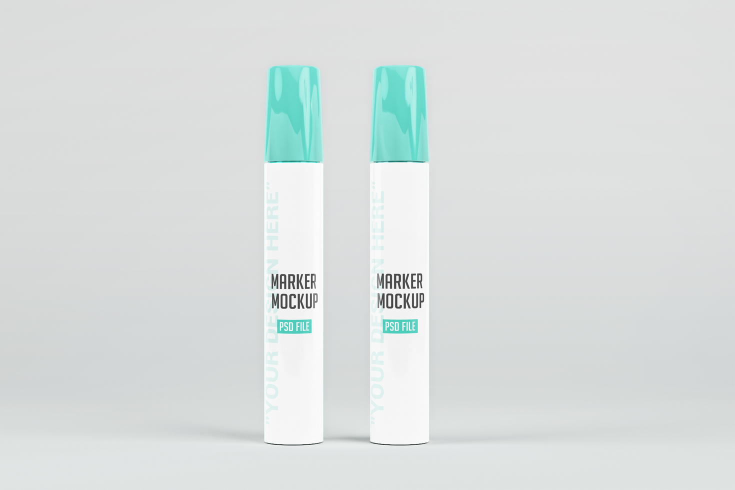Marker pens realistic design mockup psd