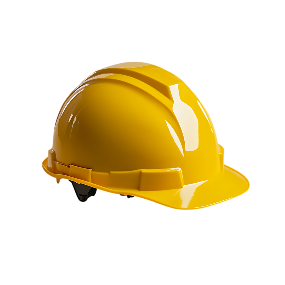 Yellow hard hat safety helmet isolated on transparent background png