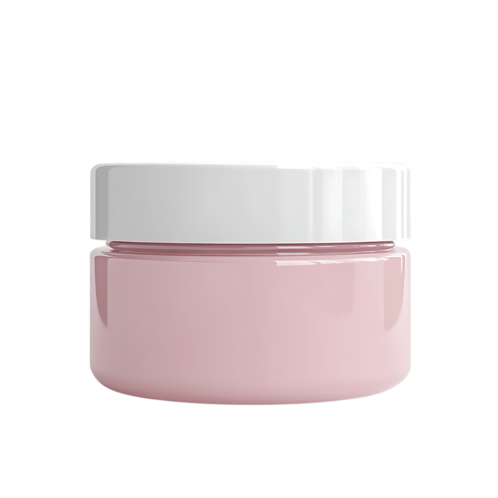 Pink cream jar with white lid isolated on transparent background png