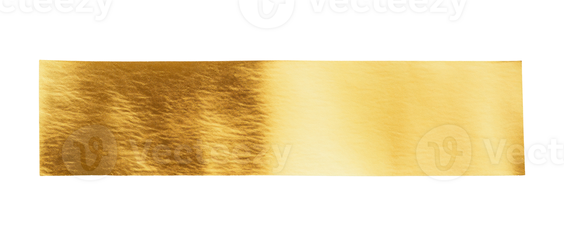 Piece of gold colored paper strip isolated on transparent background png