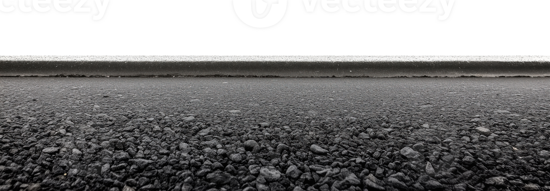 Black asphalt road pavement with textured surface isolated on transparent background png