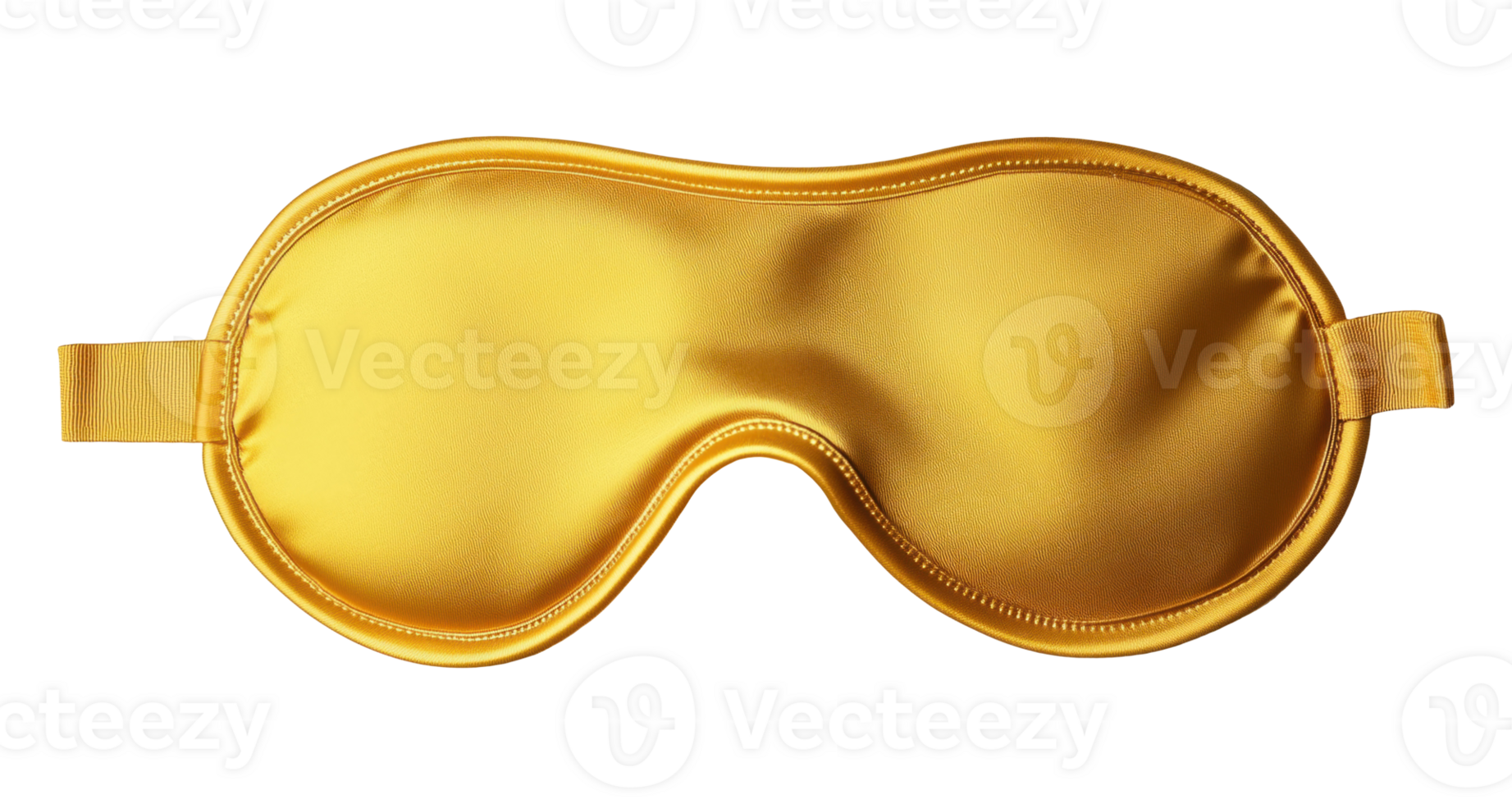 Gold satin sleep mask with ergonomic contoured design isolated on a transparent background png