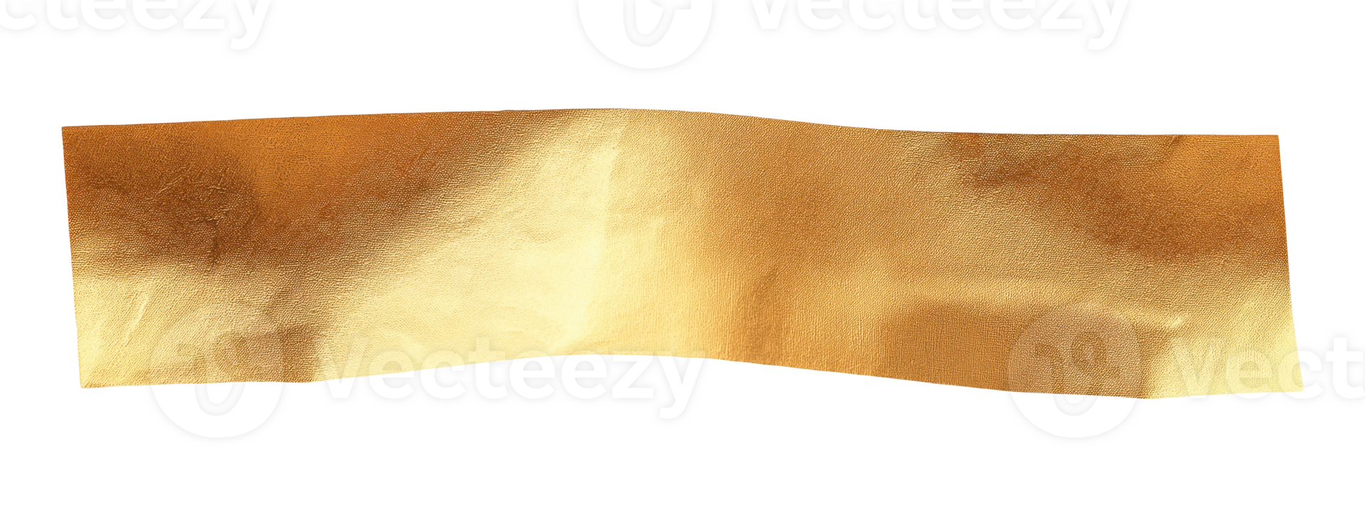 Gold colored foil strip isolated on a transparent background png
