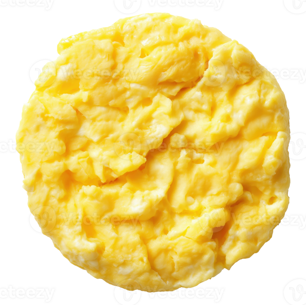 Top view of scrambled egg isolated on a transparent background png