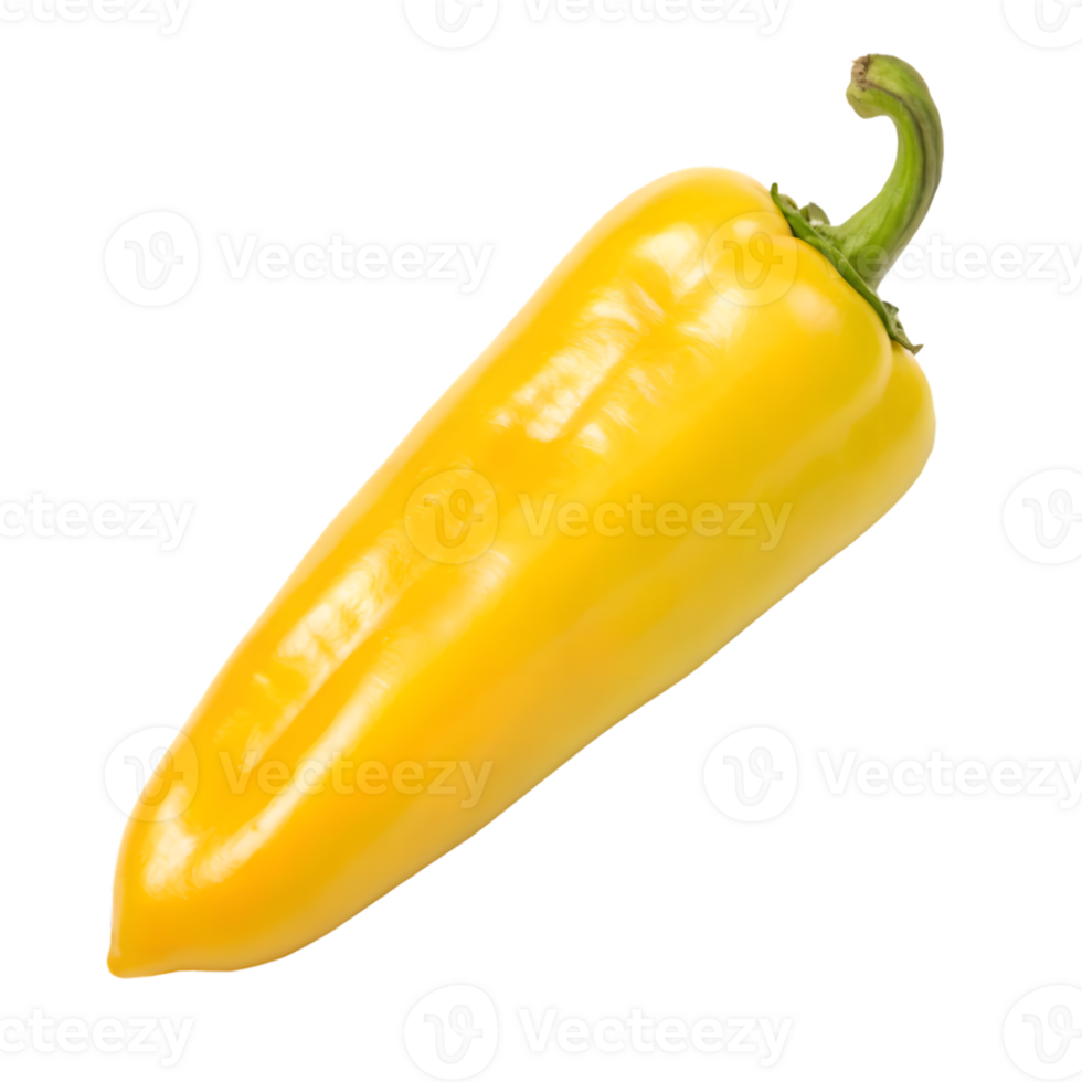 Bright yellow pepper vegetable isolated on transparent background png