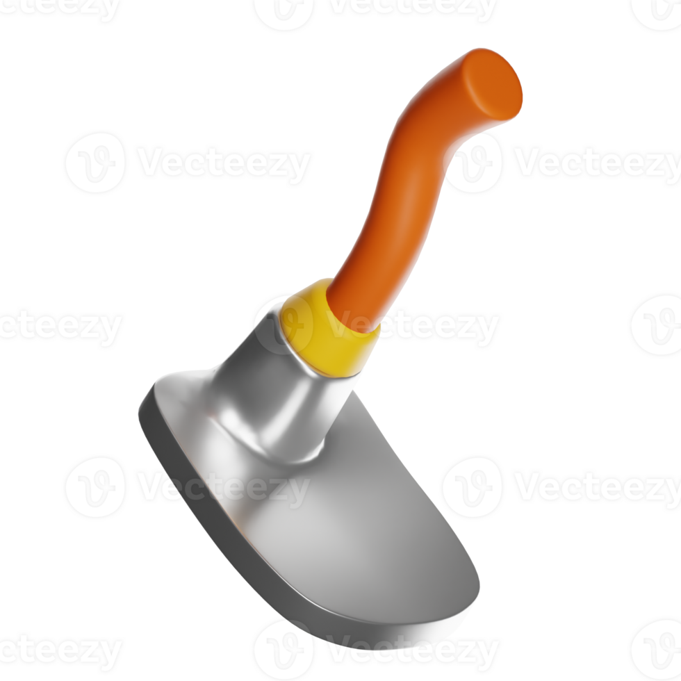 3d rendering of gardening hoe isolated on transparent background png