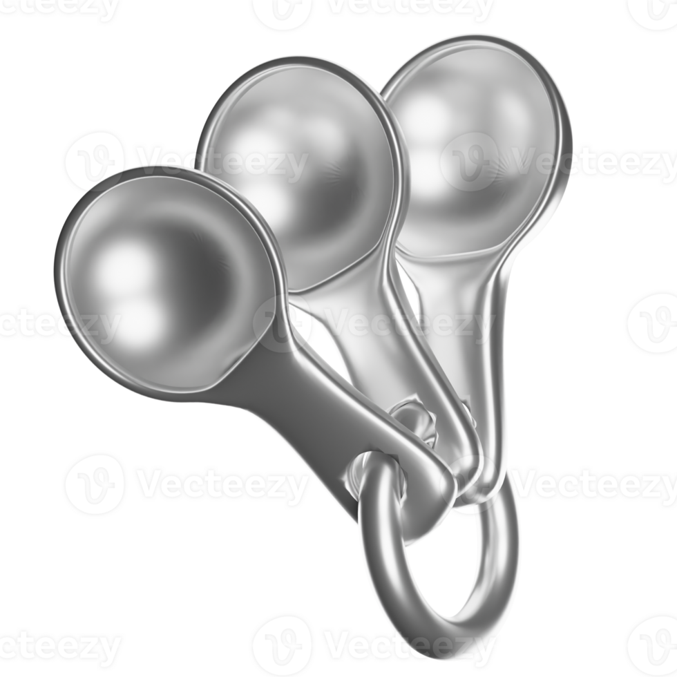 Measuring spoons on transparent background, utensils for baking and cooking png