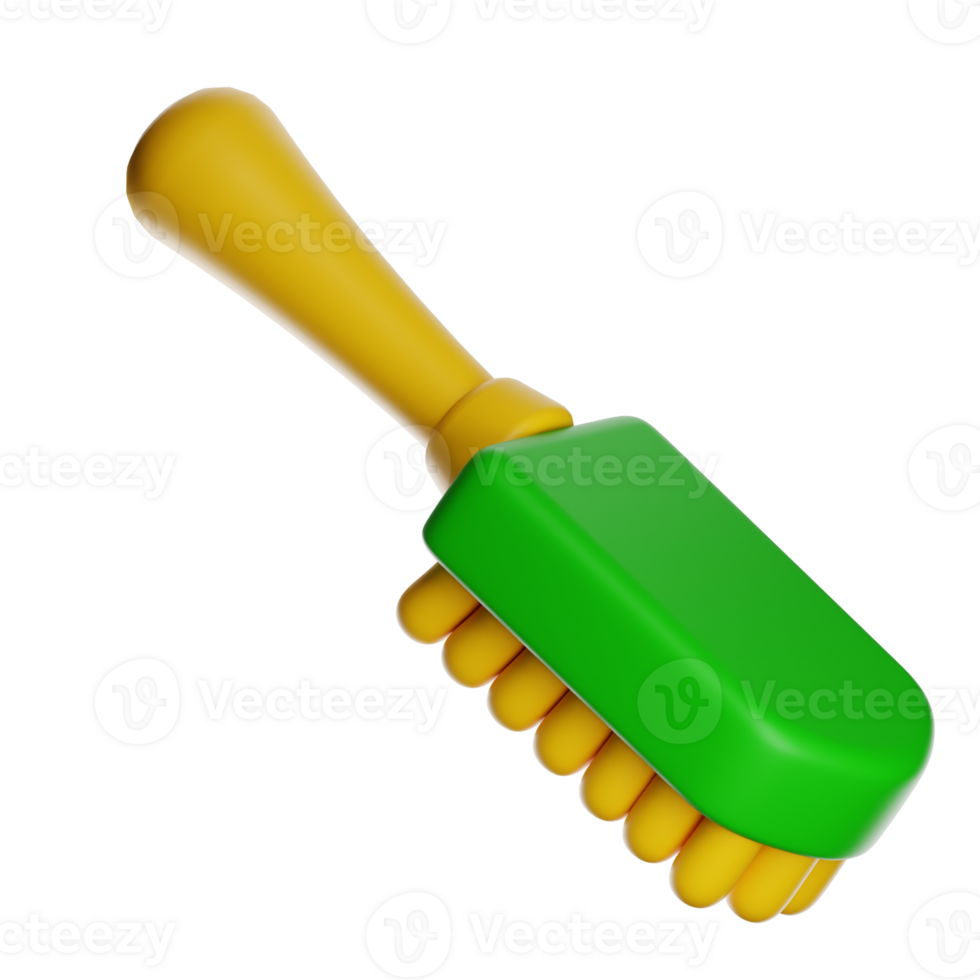 3d cleaning brush icon with transparent background, perfect for hygiene projects png