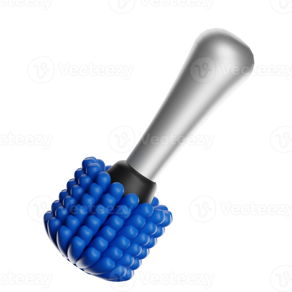 Blue and silver microphone floating on transparent background png