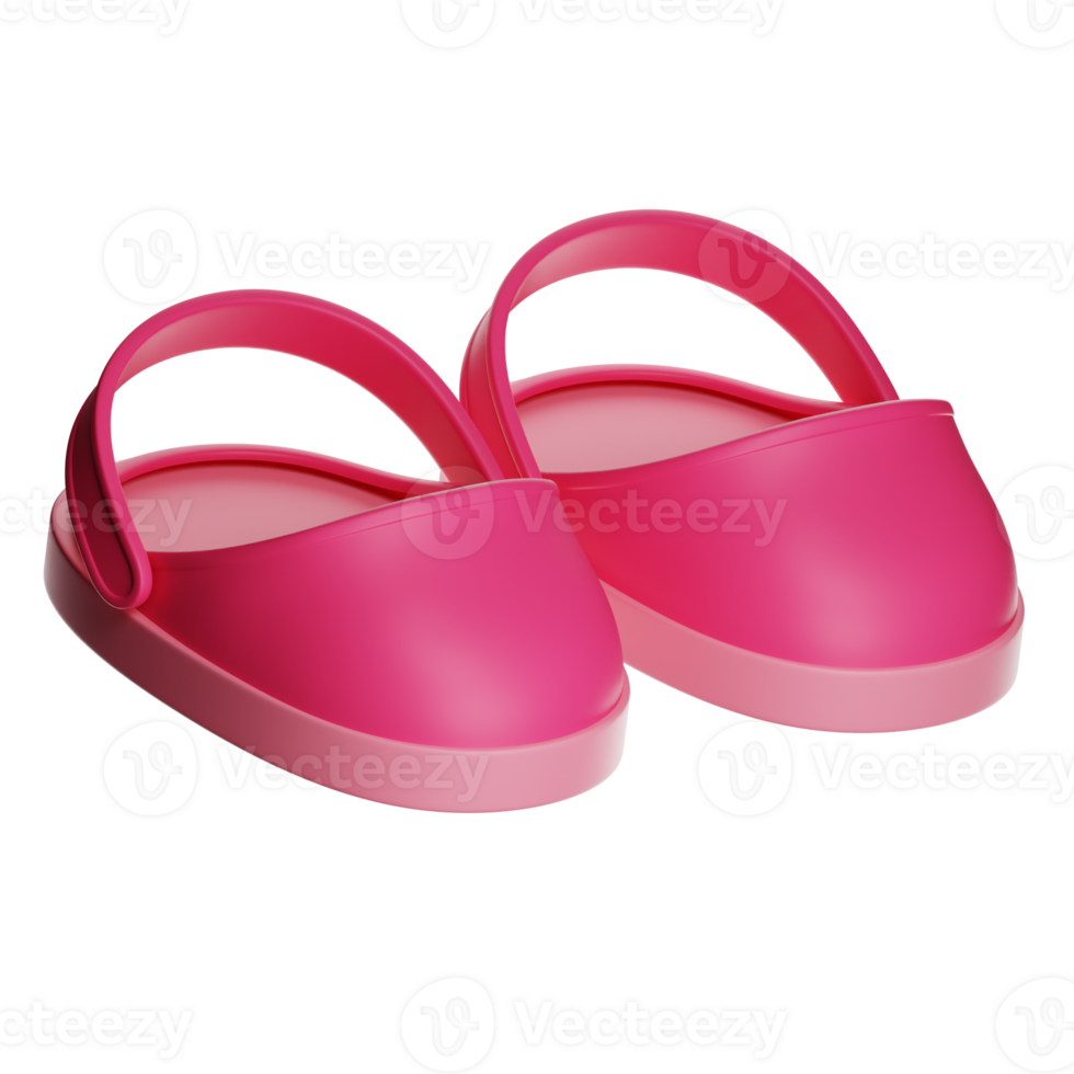 Pair of pink baby girl rubber clogs floating on transparent background png